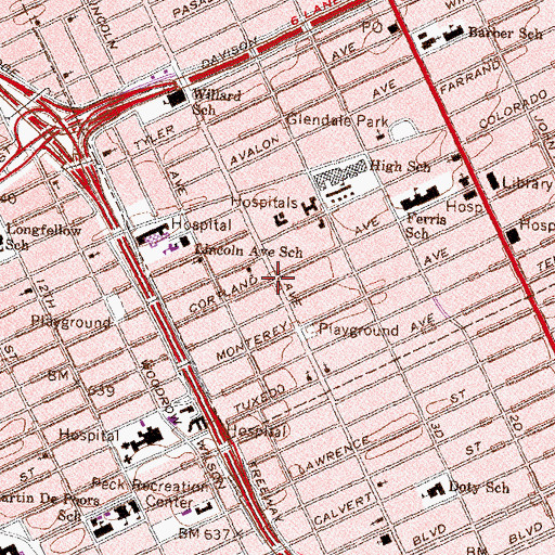 Topographic Map of Calvary Hill Primitive Baptist Church, MI