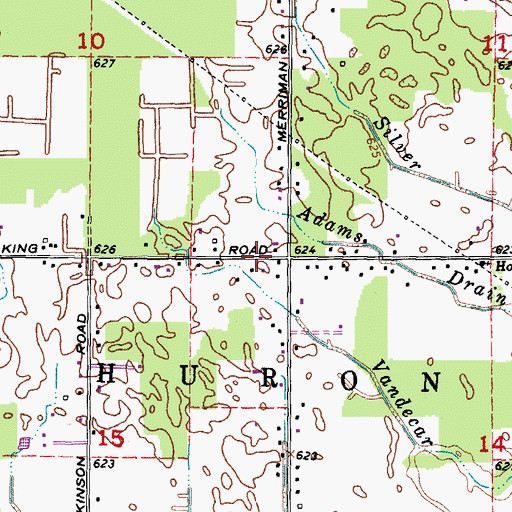 Topographic Map of Carl T Renton Junior High School, MI