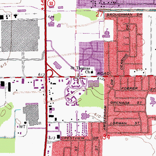 Topographic Map of Carleton Middle School, MI