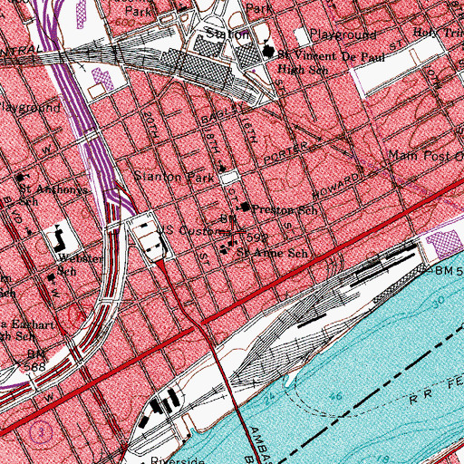 Topographic Map of Casa Richard Academy, MI
