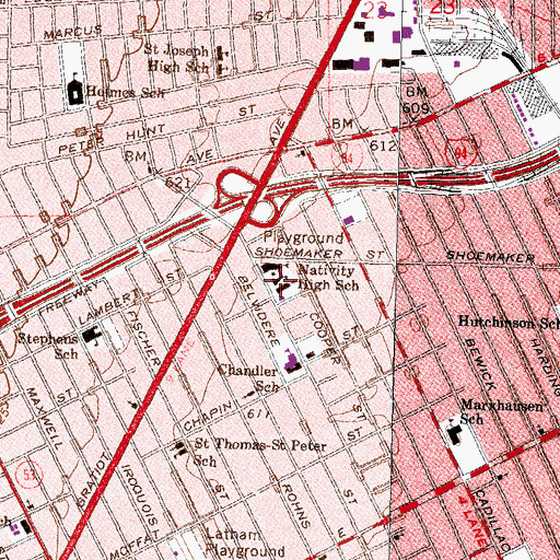 Topographic Map of Catherine C Blackwell Institute, MI
