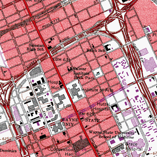 Topographic Map of Center for Creative Studies, MI