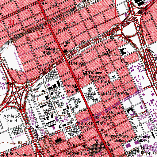 Topographic Map of Center for Humanistic Studies, MI
