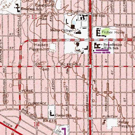 Topographic Map of Center for Literacy and Creativity, MI
