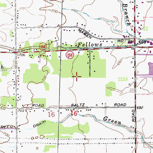 Topographic Map of Centre Village of Canton Shopping Center, MI