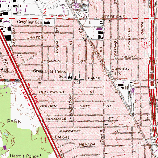 Topographic Map of Chaldean Sacred Heart Church, MI