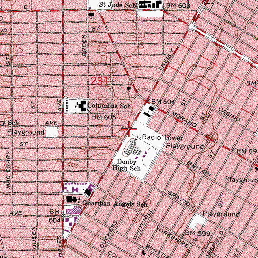 Topographic Map of Charity Lutheran Church, MI