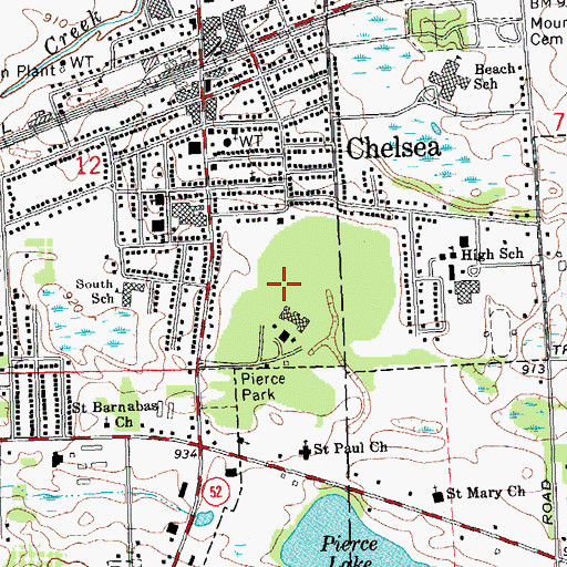 Topographic Map of Chelsea Community Hospital, MI