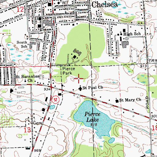Topographic Map of Chelsea Family Practice, MI