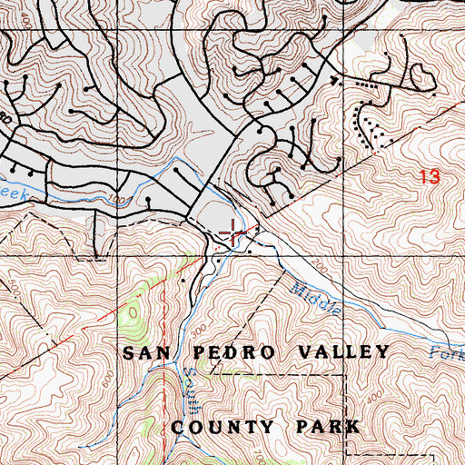 Topographic Map of North Fork San Pedro Creek, CA