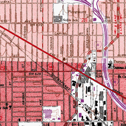Topographic Map of Children's Hope Baptist Church, MI