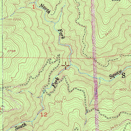 Topographic Map of North Fork Squaw Creek, CA