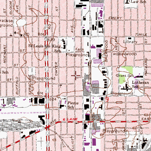 Topographic Map of Christ Divine Love Missionary Baptist Church, MI