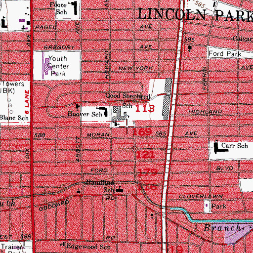 Topographic Map of Christ the Good Shepherd Catholic Church, MI