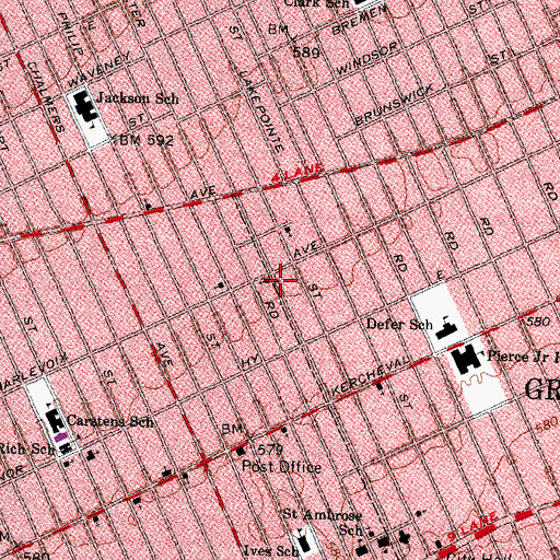 Topographic Map of Christ the Lord Christian Center, MI