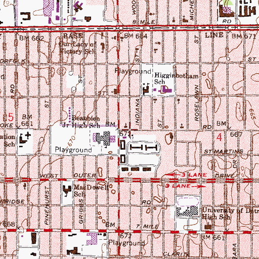 Topographic Map of Christian Gospel Center Church of God in Christ, MI