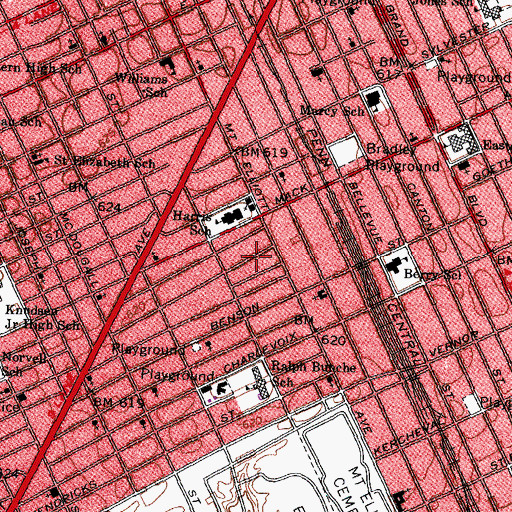 Topographic Map of Christ's Mission Missionary Baptist Church, MI