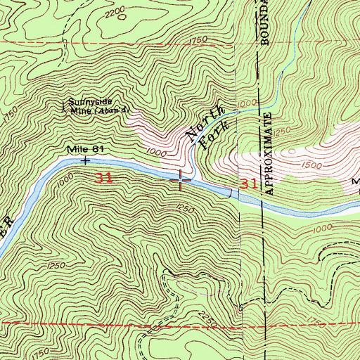 Topographic Map of North Fork Tuolumne River, CA