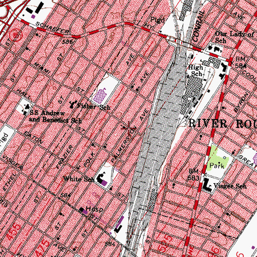 Topographic Map of Church of Christ Holford, MI