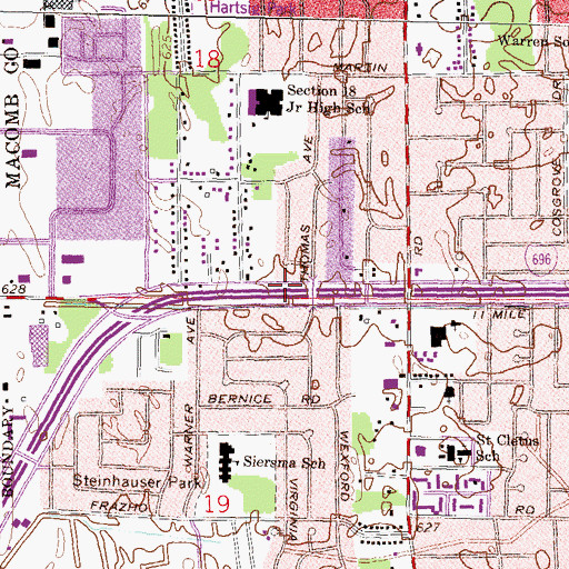 Topographic Map of Church of Christ Parkview, MI