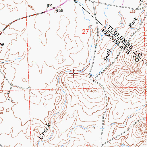 Topographic Map of North Fork Wildcat Creek, CA