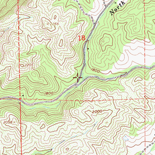 Topographic Map of North Fork Willow Creek, CA