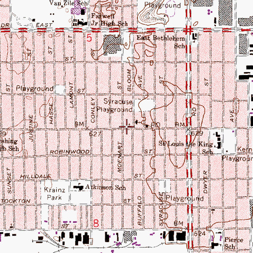 Topographic Map of Church of Our Father Baptist Church, MI