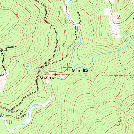 Topographic Map of North Fork Yager Creek, CA