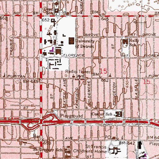Topographic Map of Church of the New Covenant Baptist Church, MI