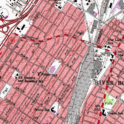 Topographic Map of Clarence B Sabbath School, MI