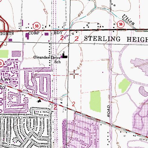 Topographic Map of Clinton Valley Mall Shopping Center, MI