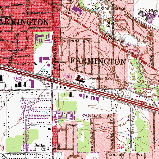 Topographic Map of Cloverdale Training Center, MI