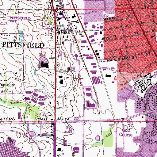 Topographic Map of Colonnade Shopping Center, MI