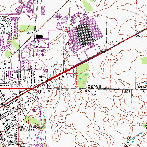 Topographic Map of Commons at Sauk Trail Shopping Center, MI