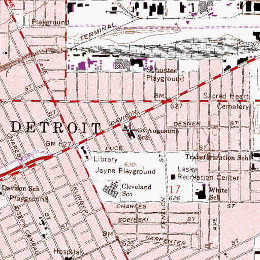 Topographic Map of Commonwealth Elementary Academy, MI