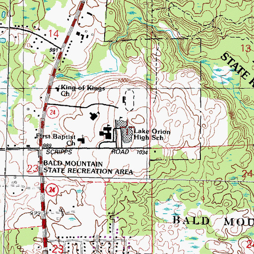Topographic Map of Community Education Resource Center, MI