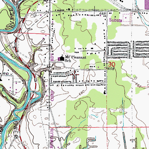 Topographic Map of Community Middle and Community High School, MI