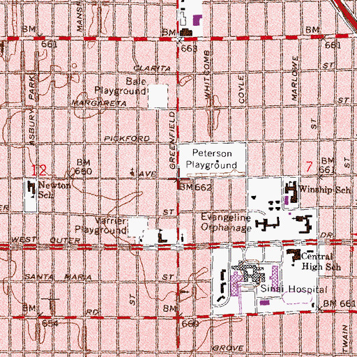 Topographic Map of Community of Faith Baptist Church, MI