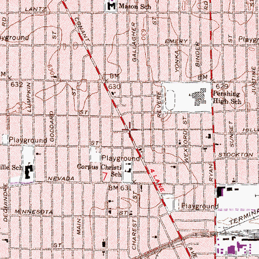 Topographic Map of Conant Avenue United Methodist Church, MI