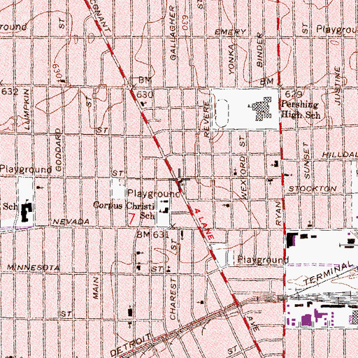 Topographic Map of Conant Gardens Church of Christ, MI