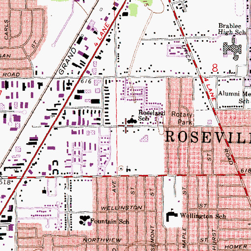 Topographic Map of Conner Creek Academy East Elementary School, MI