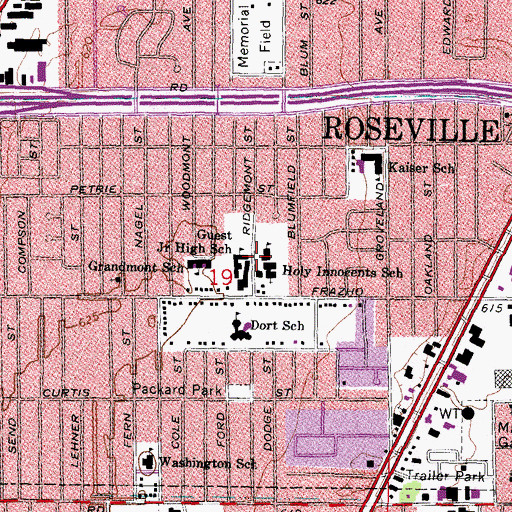 Topographic Map of Conner Creek Academy East High School, MI