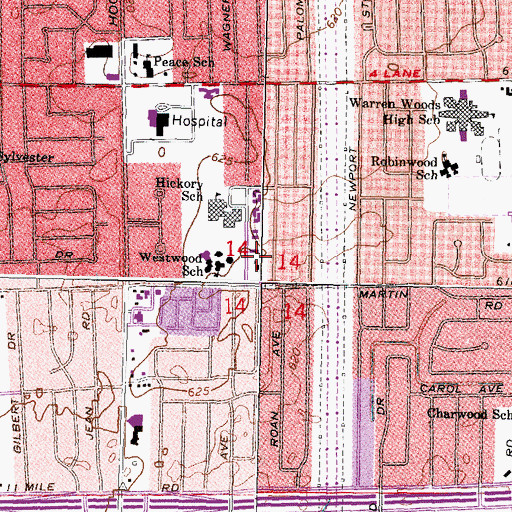 Topographic Map of Conner Creek Academy High School, MI