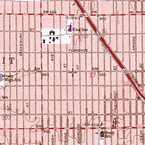 Topographic Map of Conquerors of Faith Ministries, MI