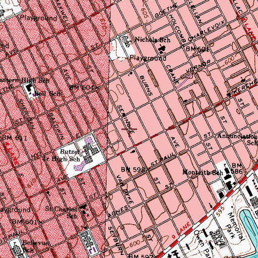 Topographic Map of Conventional Baptist Church, MI