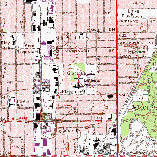 Topographic Map of Cornerstone School--Nevada Primary School, MI