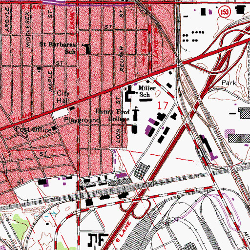 Topographic Map of Cotter Early Childhood Center, MI