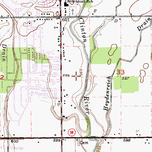 Topographic Map of Country Meadows Shopping Center, MI