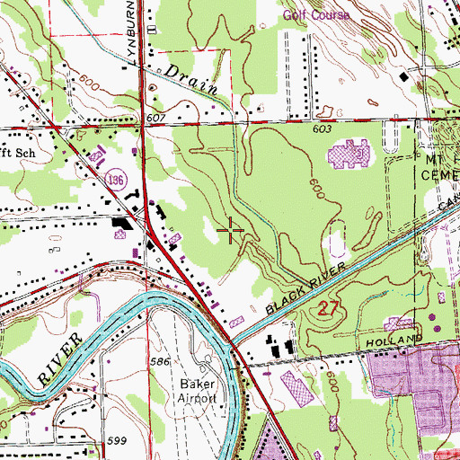 Topographic Map of Court of Flags Mall Shopping Center, MI