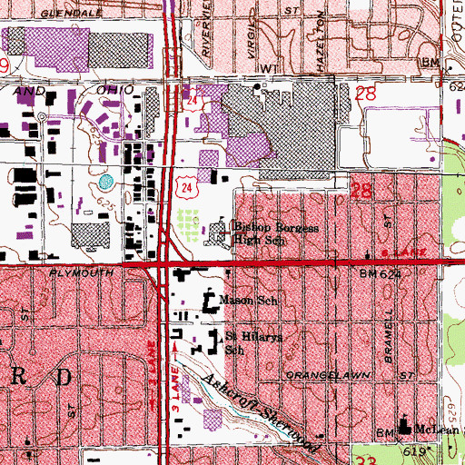 Topographic Map of Covenant High and Academy, MI